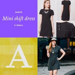 Anthropologie polka dot mini shift dress